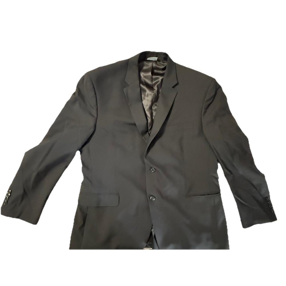Jos. A. Bank Executive Mens 46R Blazer 100% Wool 2-Button Suit Jacket Black